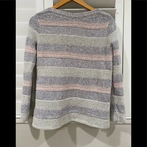 REISS cotton sweater strip color block 6 boatneck